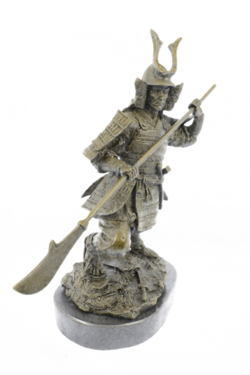 Original Samurai Japanese Bronze Marble Sculpture Hot Cast Marble Figurine Deco