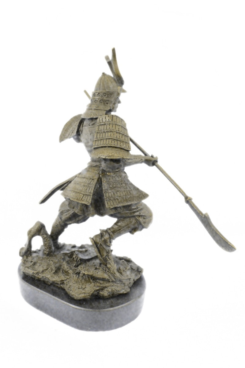 Original Samurai Japanese Bronze Marble Sculpture Hot Cast Marble Figurine Deco