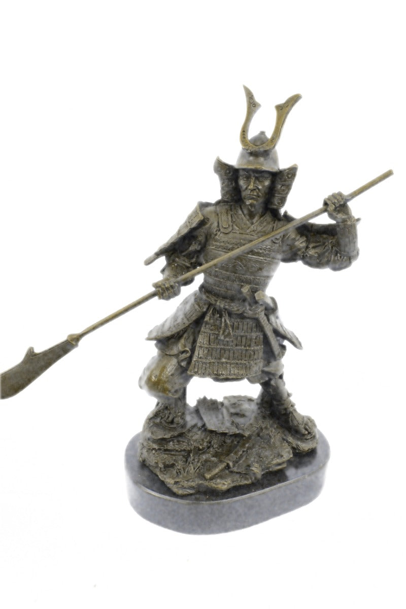 Original Samurai Japanese Bronze Marble Sculpture Hot Cast Marble Figurine Deco