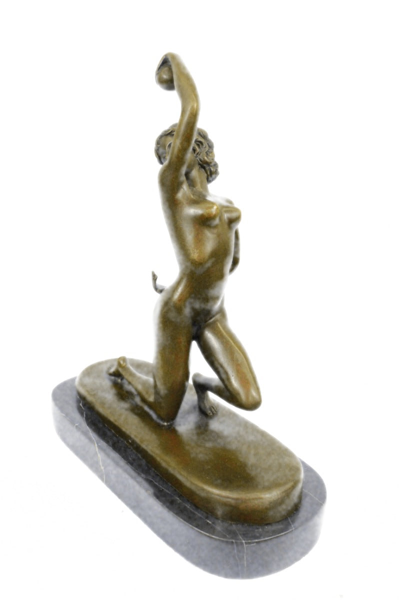 Nude Woman by Moore. Bronze sculpture art deco statue- marble base Figurine