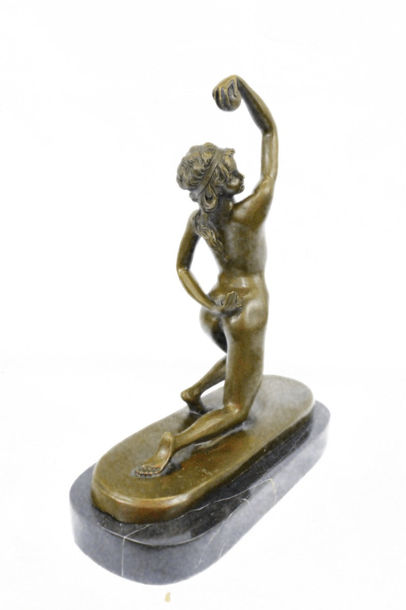 Nude Woman by Moore. Bronze sculpture art deco statue- marble base Figurine