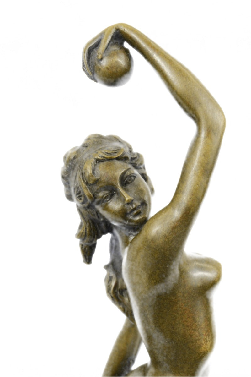 Nude Woman by Moore. Bronze sculpture art deco statue- marble base Figurine