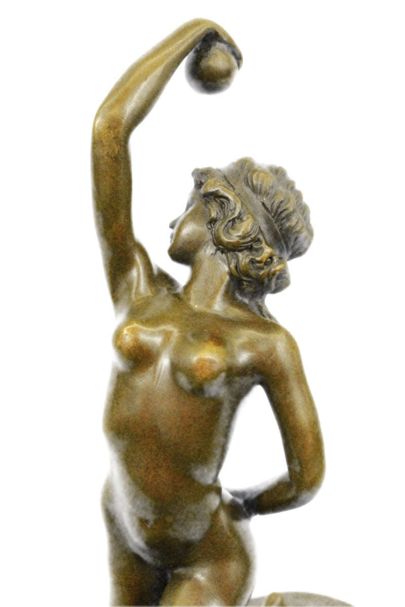 Nude Woman by Moore. Bronze sculpture art deco statue- marble base Figurine