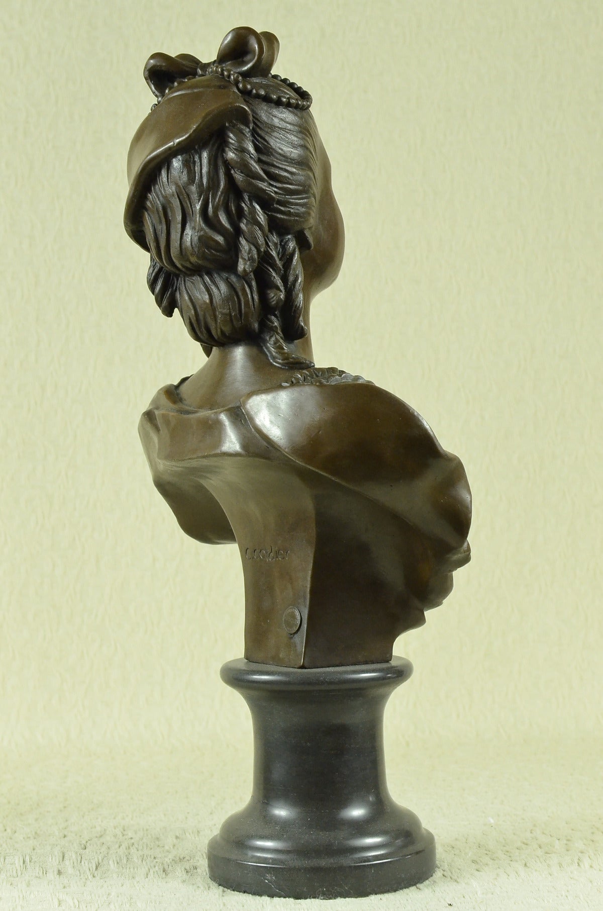 Handcrafted bronze sculpture SALE Bust Portrait Female Nude Marble Signed