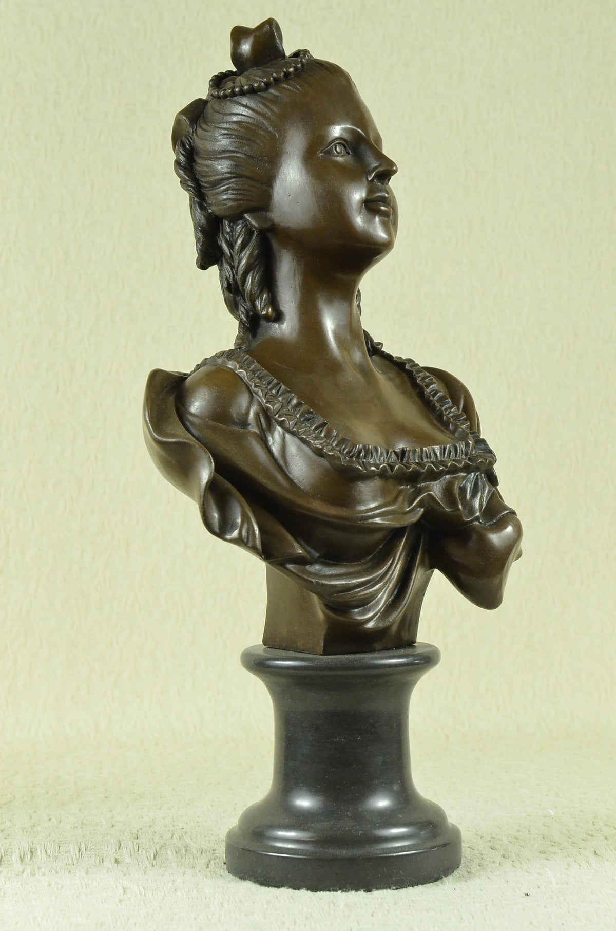 Handcrafted bronze sculpture SALE Bust Portrait Female Nude Marble Signed