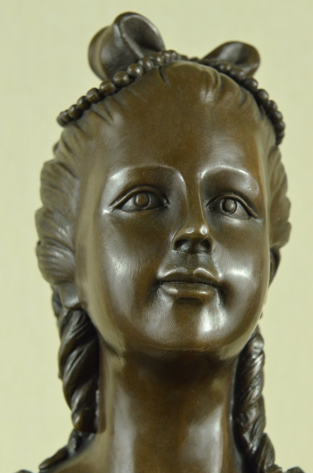Handcrafted bronze sculpture SALE Bust Portrait Female Nude Marble Signed