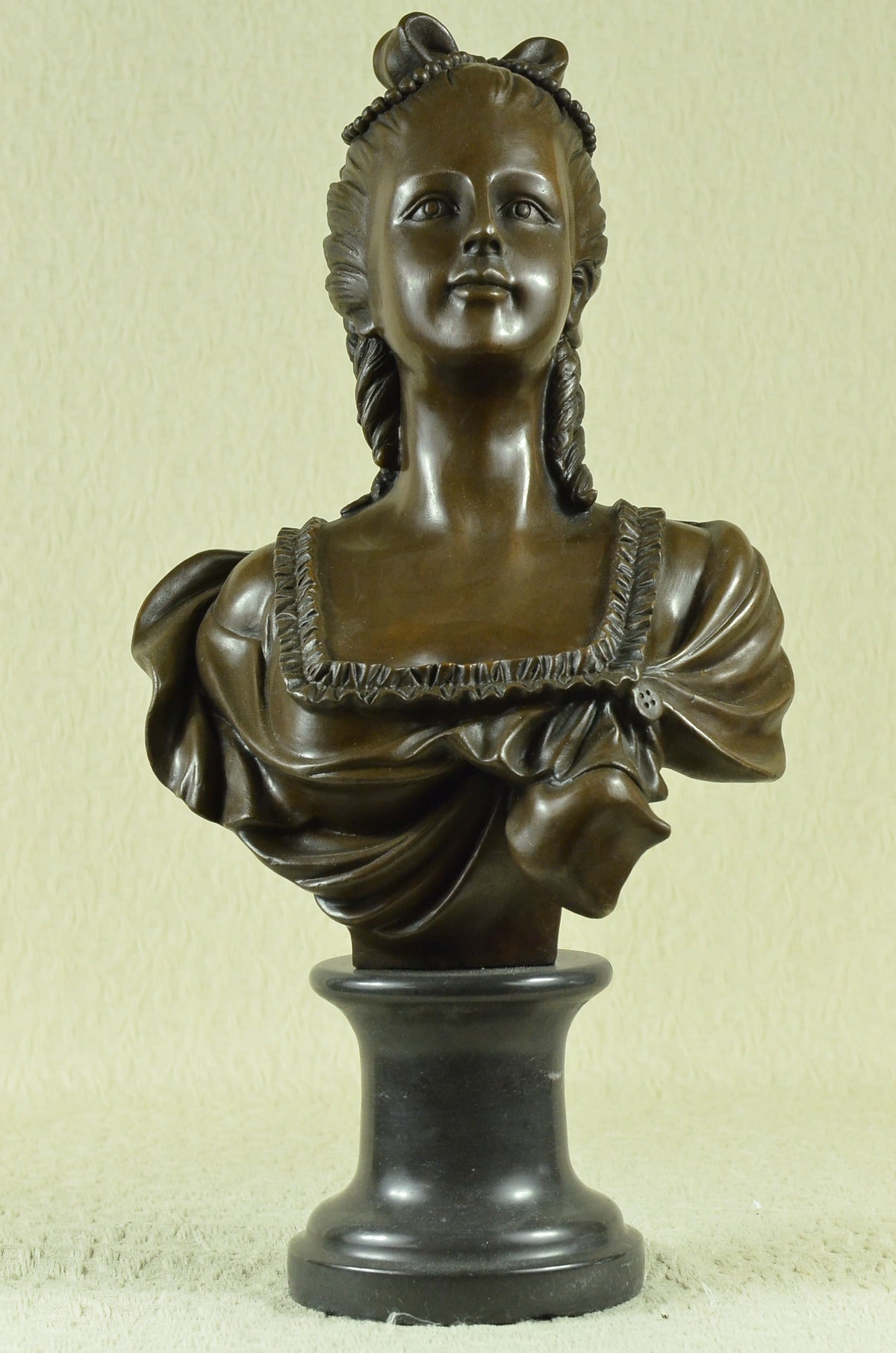 Handcrafted bronze sculpture SALE Bust Portrait Female Nude Marble Signed