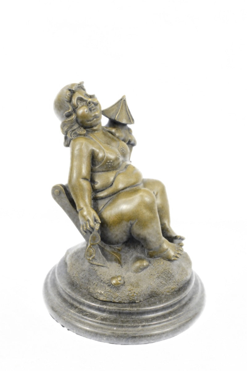 Full Figure Woman Tribute to Fernando Botero Bronze Sculpture Statue Figurine