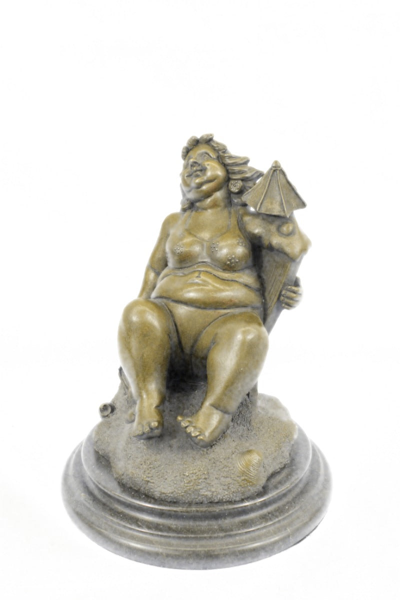 Full Figure Woman Tribute to Fernando Botero Bronze Sculpture Statue Figurine