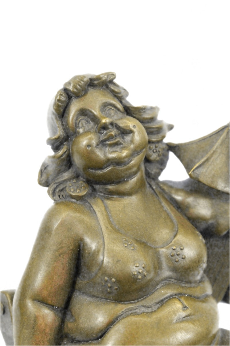 Full Figure Woman Tribute to Fernando Botero Bronze Sculpture Statue Figurine