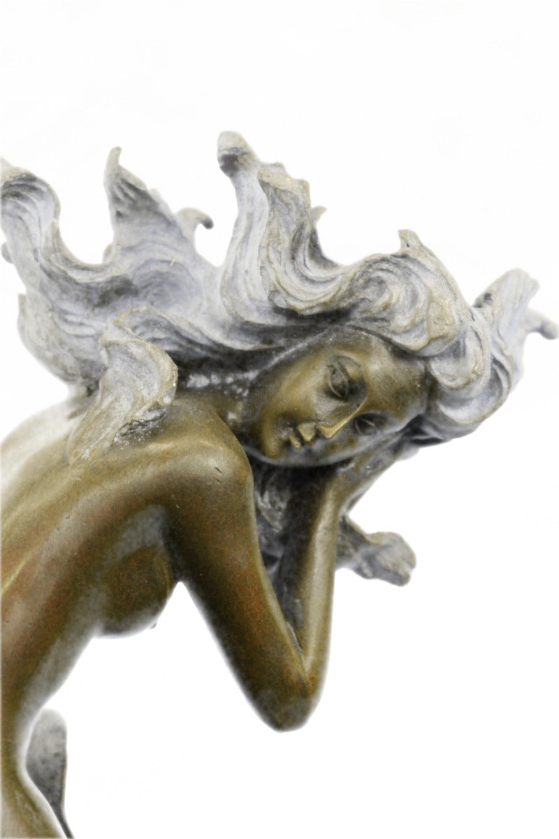 Medusa Guardian, Greek Mythology Hot Cast Nude Bronze  Sculpture Home Decor