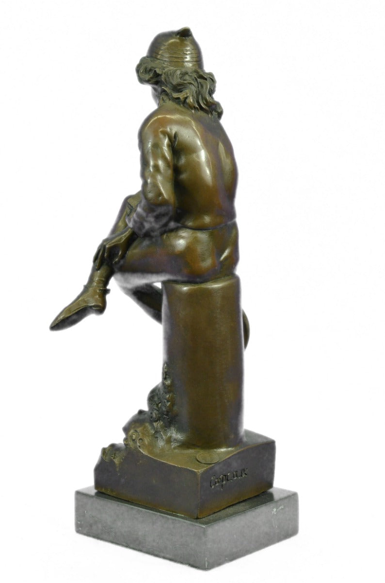 Art Nouveau Hand Made Young Boy Bronze Sculpture Classic Artwork Figurine