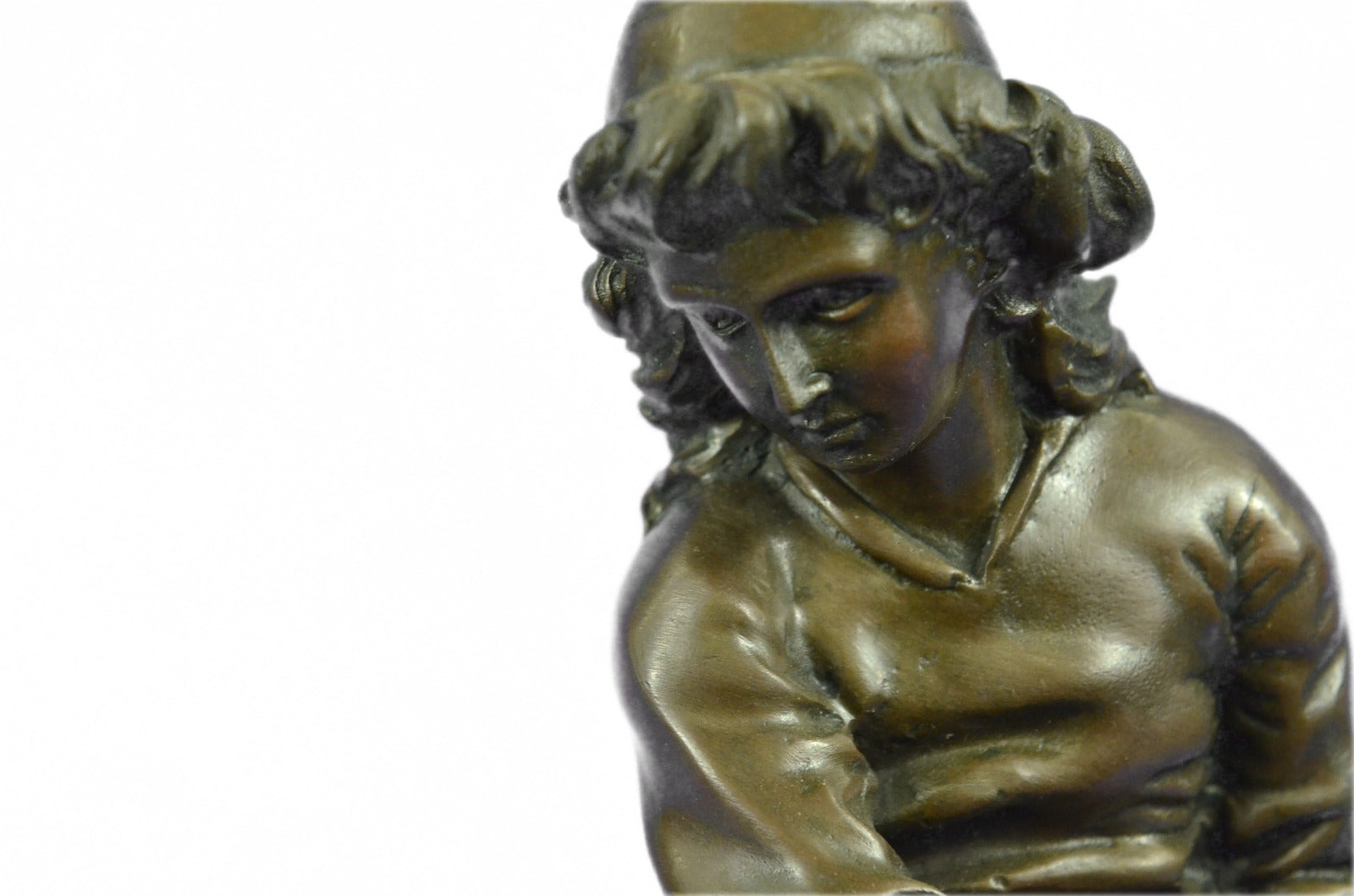 Art Nouveau Hand Made Young Boy Bronze Sculpture Classic Artwork Figurine