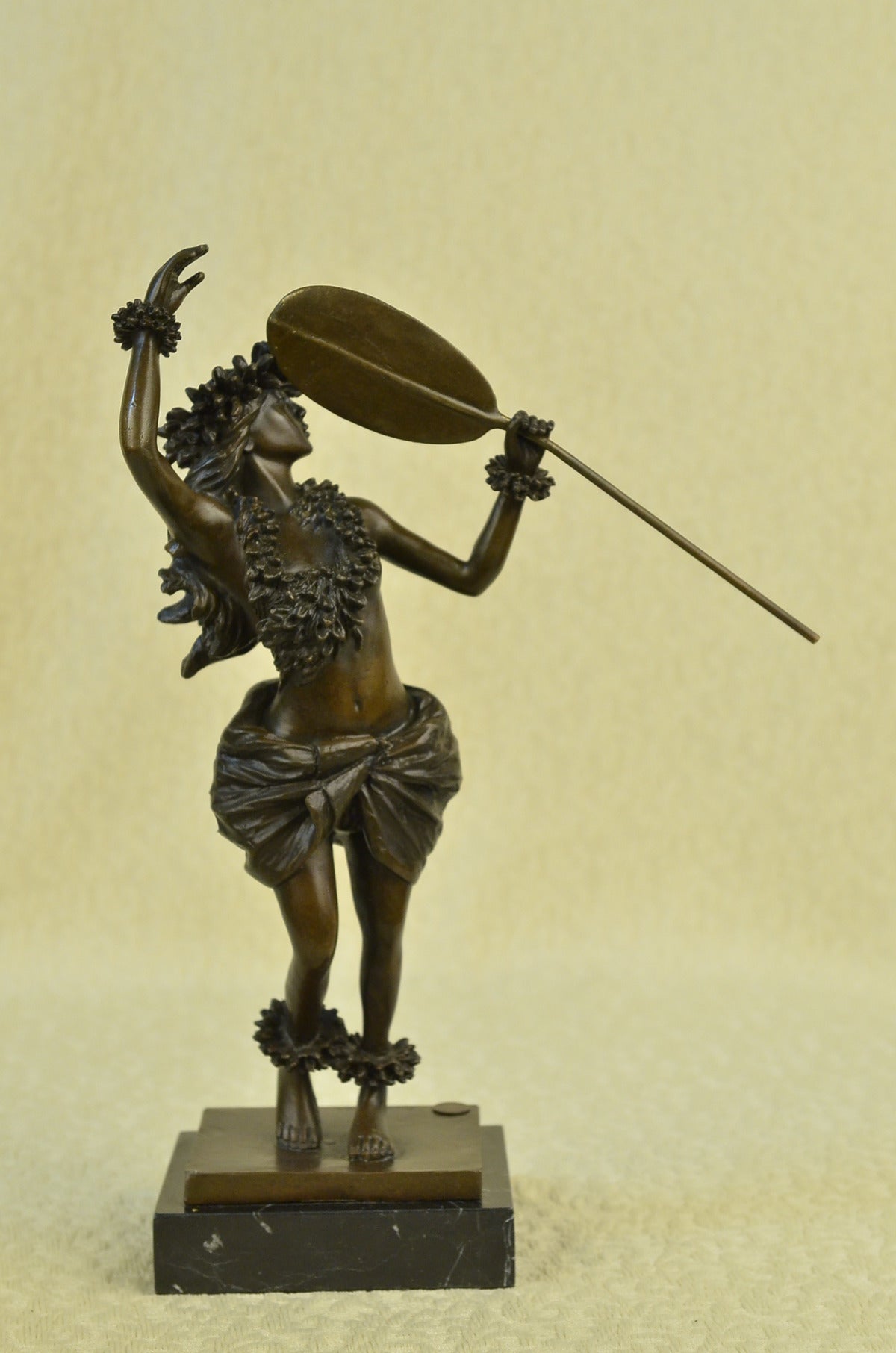 Handcrafted bronze sculpture SALE Marble Nude Semi Deco Art Hula Wahine Pahoe
