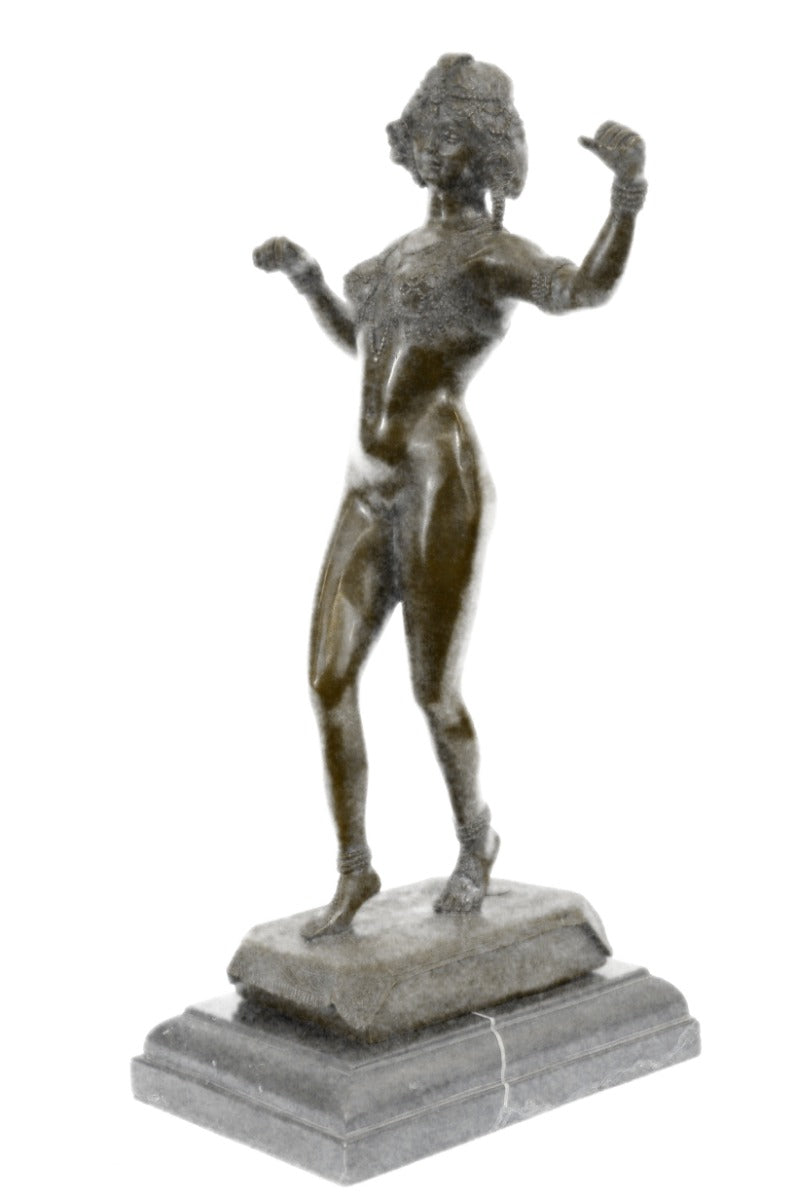 Handcrafted bronze sculpture SALE Woman Sensual Carefree Preiss German Signed