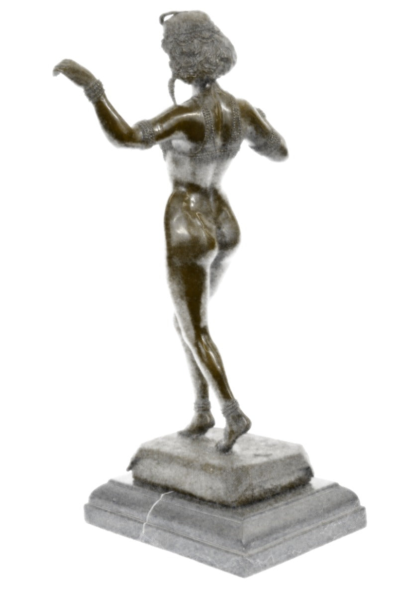 Handcrafted bronze sculpture SALE Woman Sensual Carefree Preiss German Signed
