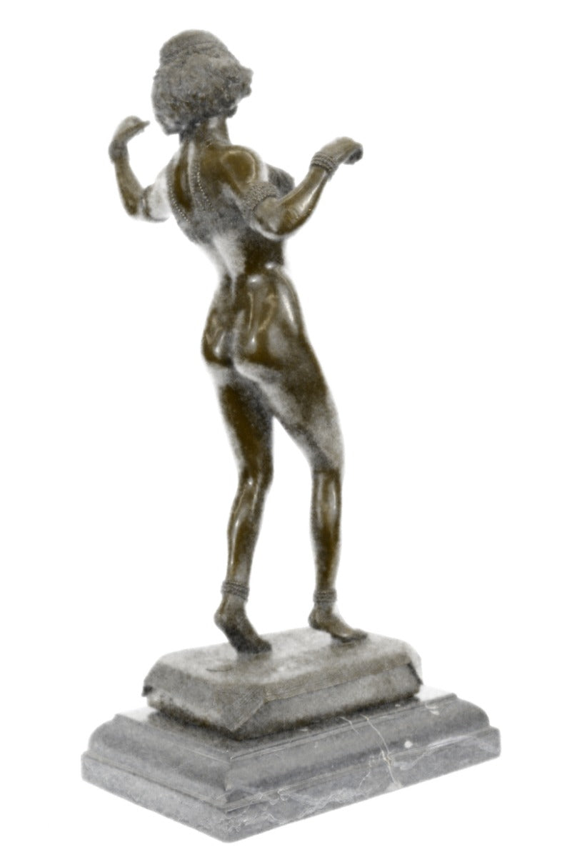 Handcrafted bronze sculpture SALE Woman Sensual Carefree Preiss German Signed
