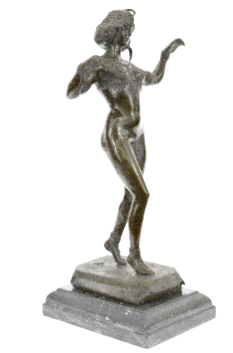 Handcrafted bronze sculpture SALE Woman Sensual Carefree Preiss German Signed