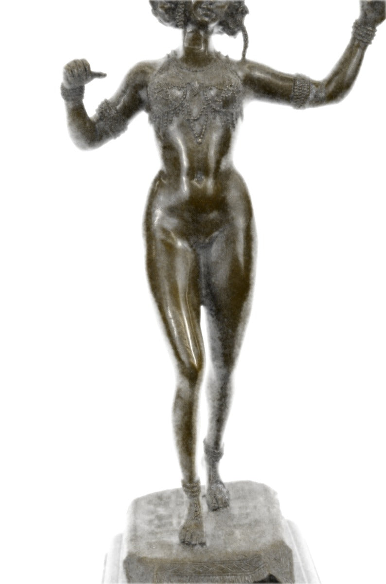 Handcrafted bronze sculpture SALE Woman Sensual Carefree Preiss German Signed