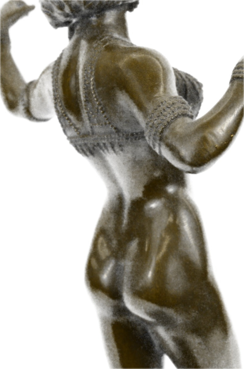 Handcrafted bronze sculpture SALE Woman Sensual Carefree Preiss German Signed
