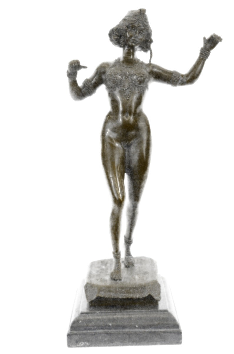 Handcrafted bronze sculpture SALE Woman Sensual Carefree Preiss German Signed