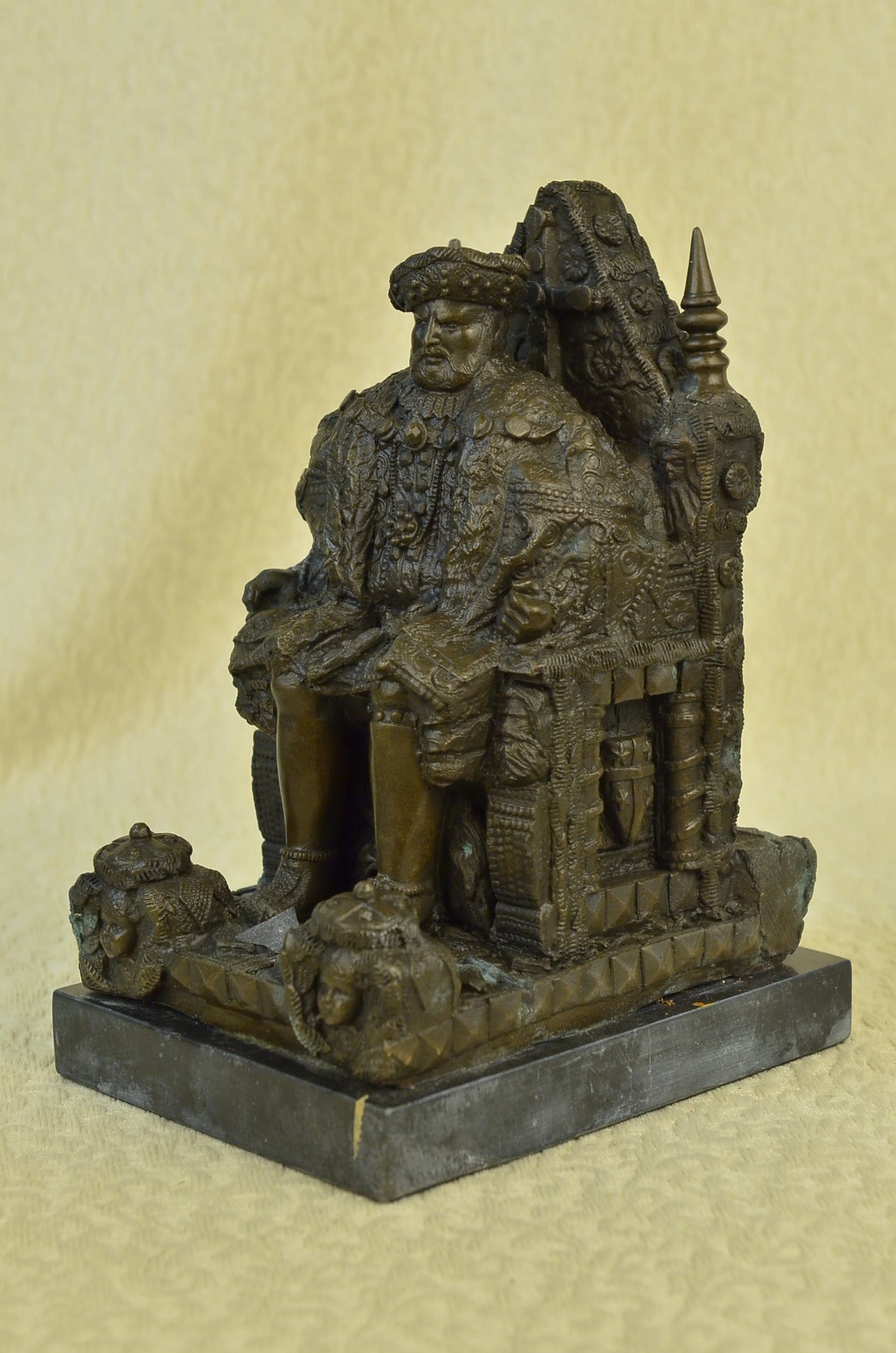 Handcrafted bronze sculpture SALE Ba Marble Throne A Upon King Russian Original