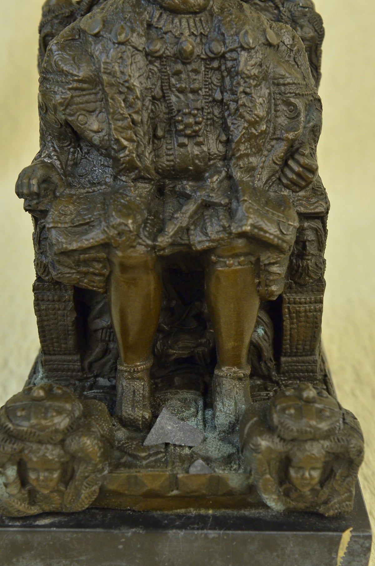 Handcrafted bronze sculpture SALE Ba Marble Throne A Upon King Russian Original