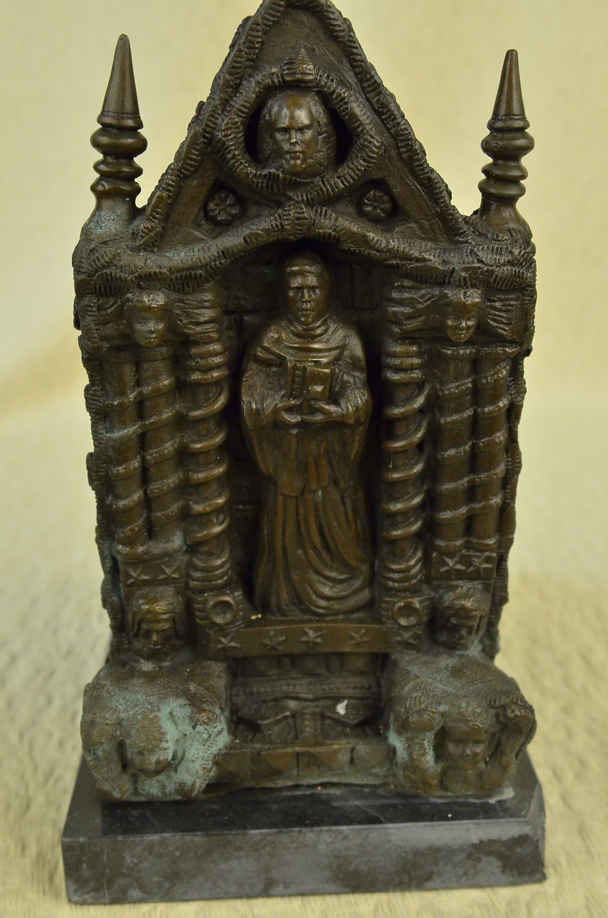 Handcrafted bronze sculpture SALE Ba Marble Throne A Upon King Russian Original