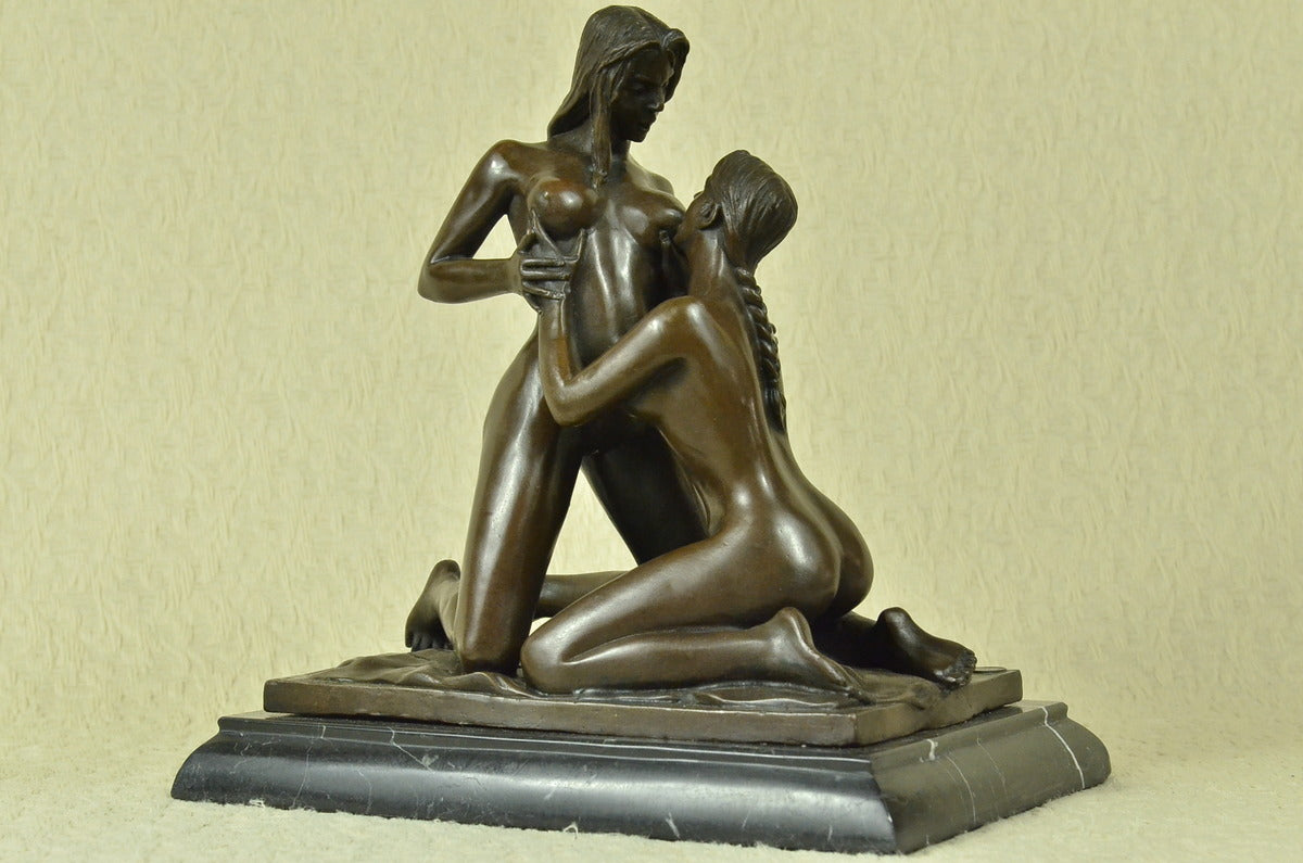 Art Decor Romance Two Lesbian Bronze Sculpture Decorative Bronze Statue Figurine