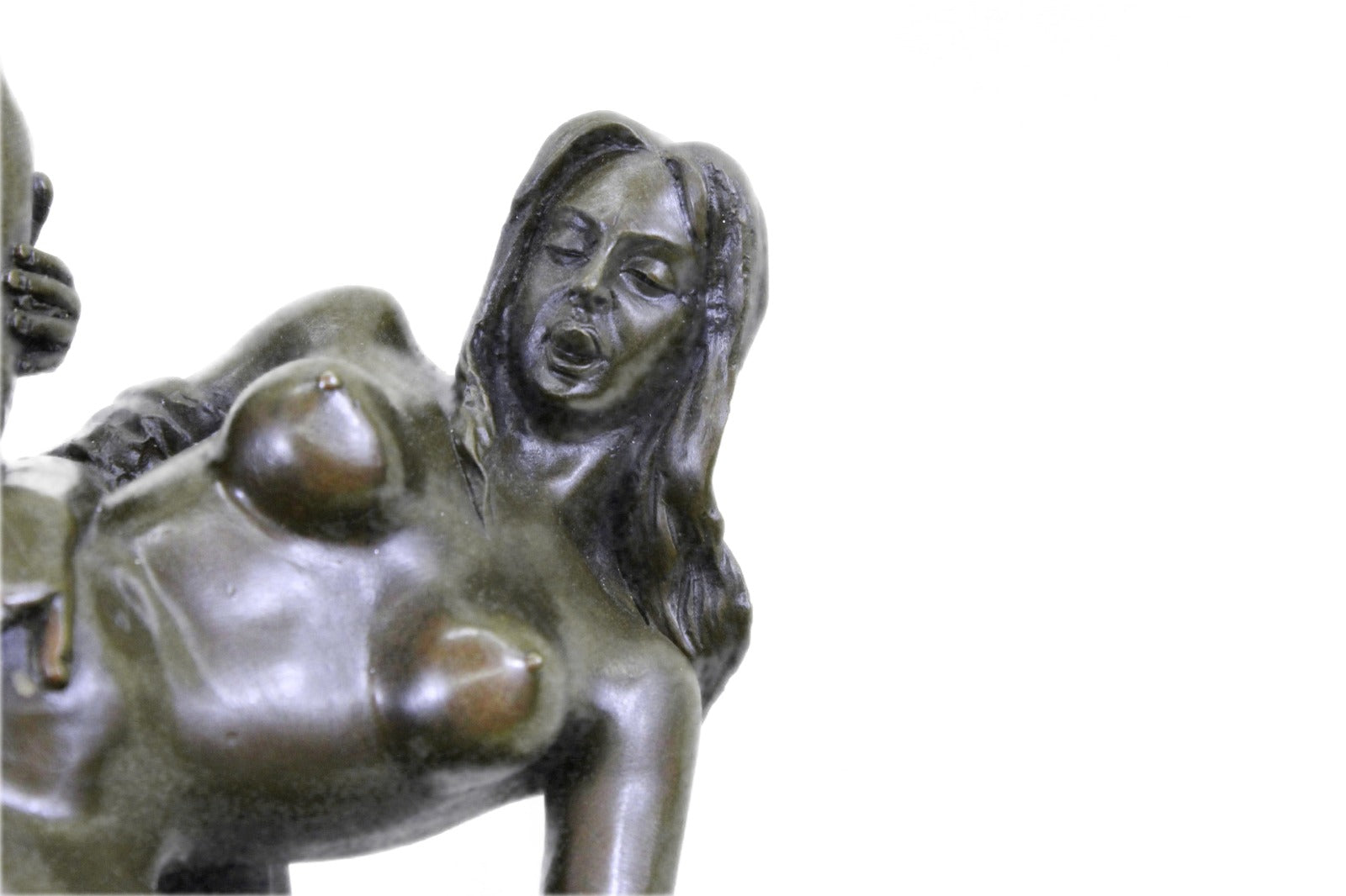 Two Lesbian Sexual Act Sex Strap On Dildo Erotic Bronze Sculpture Nude Statue