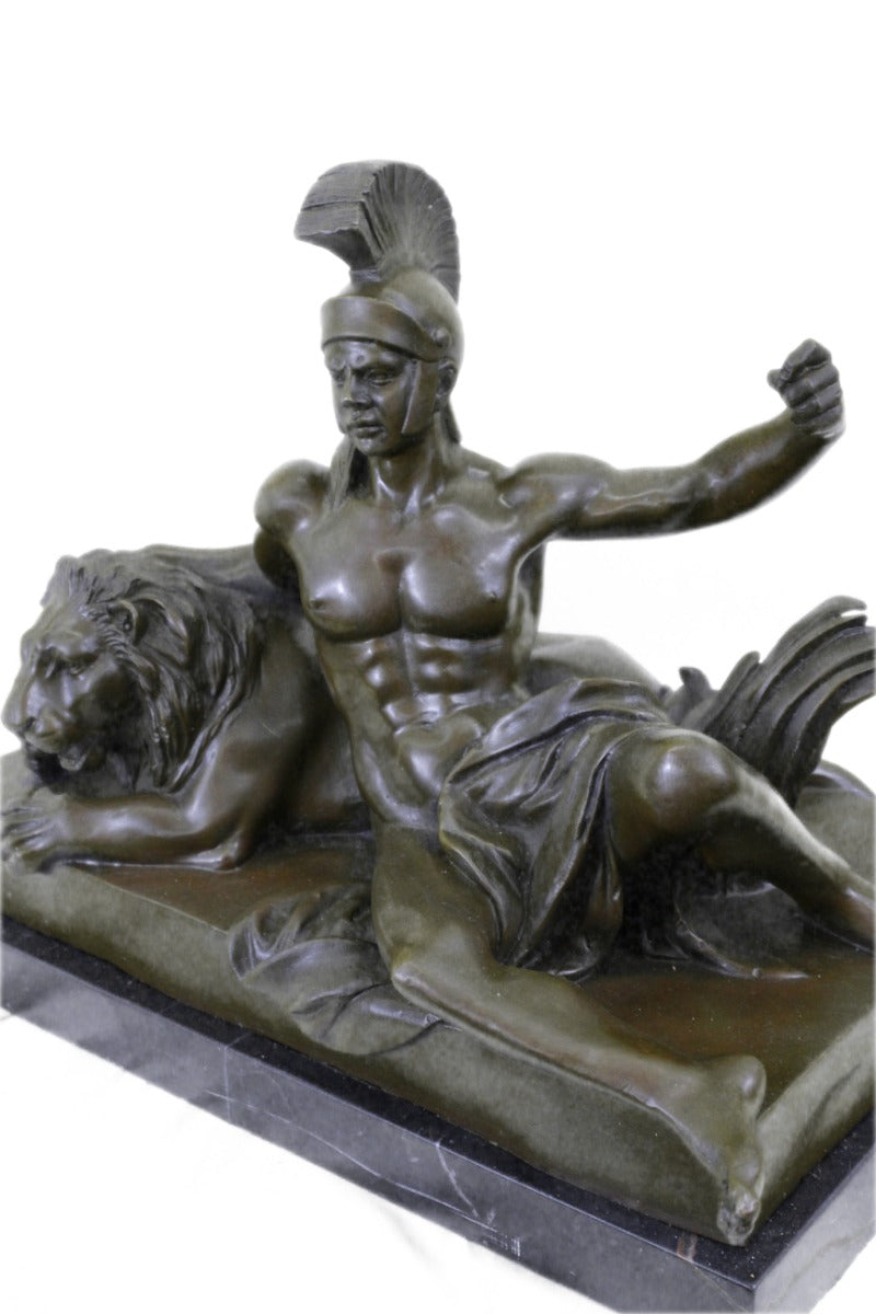 Handcrafted bronze sculpture SALE Next Laying Warrior Roman Cast Hot Deco Art