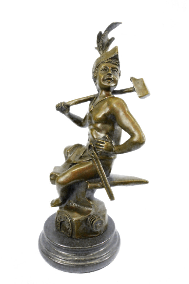 Handcrafted bronze sculpture SALE Stump Tree On Sitting Boy Nude Deco Art
