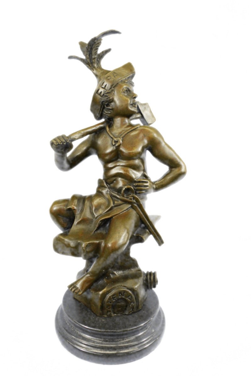 Handcrafted bronze sculpture SALE Stump Tree On Sitting Boy Nude Deco Art