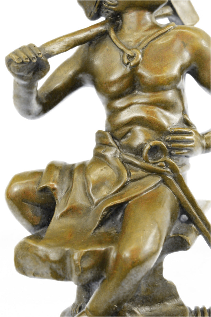 Handcrafted bronze sculpture SALE Stump Tree On Sitting Boy Nude Deco Art
