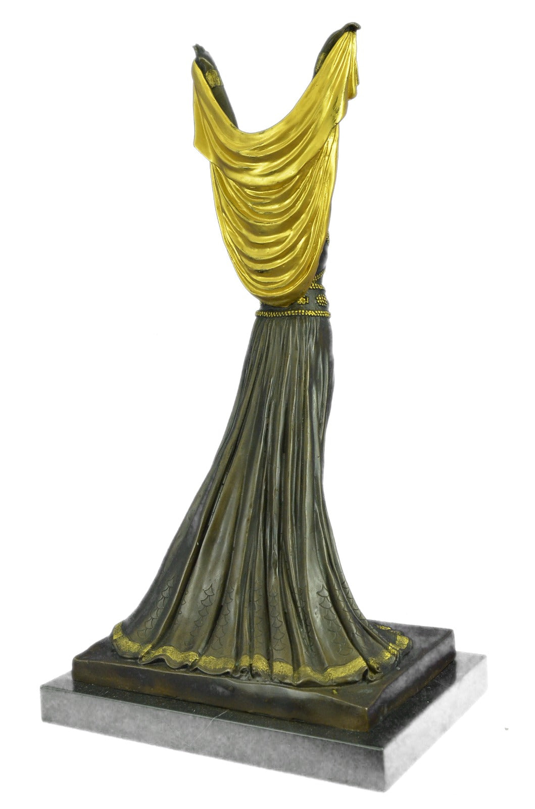 Bronze Sculpture by Chiparus Gold Patina Classic Artwork Masterpiece Design Sale