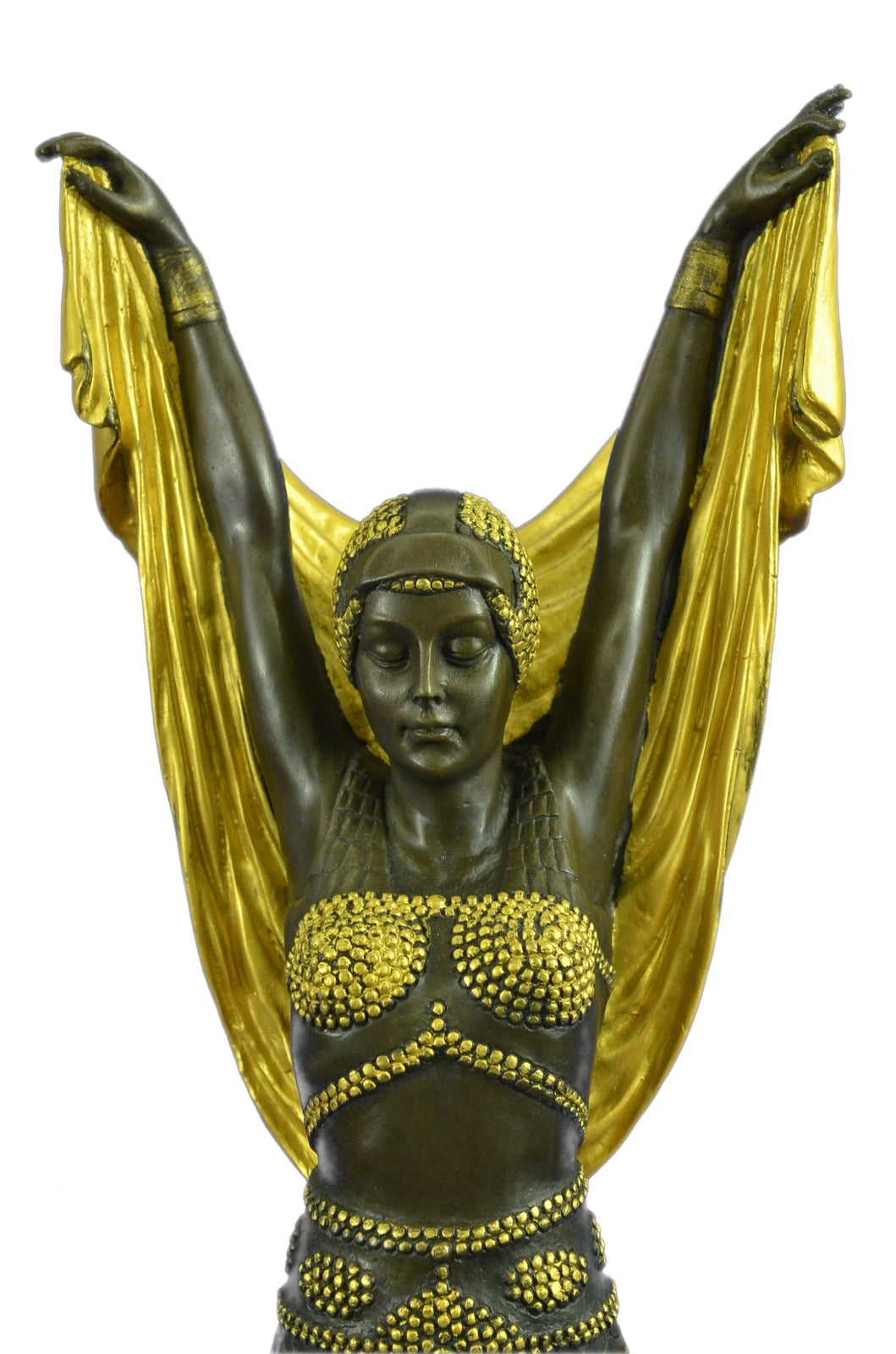 Bronze Sculpture by Chiparus Gold Patina Classic Artwork Masterpiece Design Sale