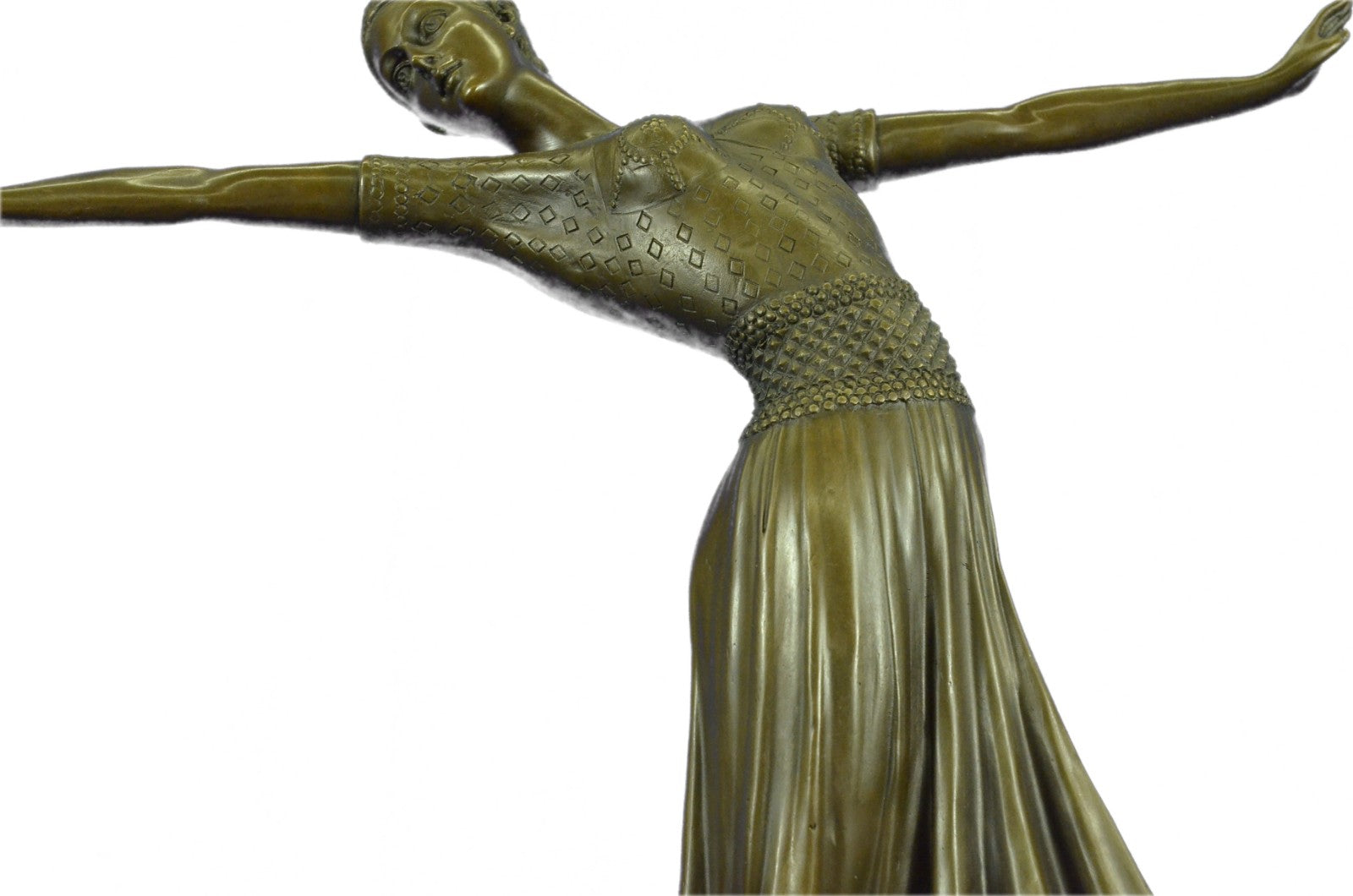 ART DECO BRONZE STATUE CHIPARUS ANTINEA SIGNED FIGURE HOT CAST LADY FIGURINE