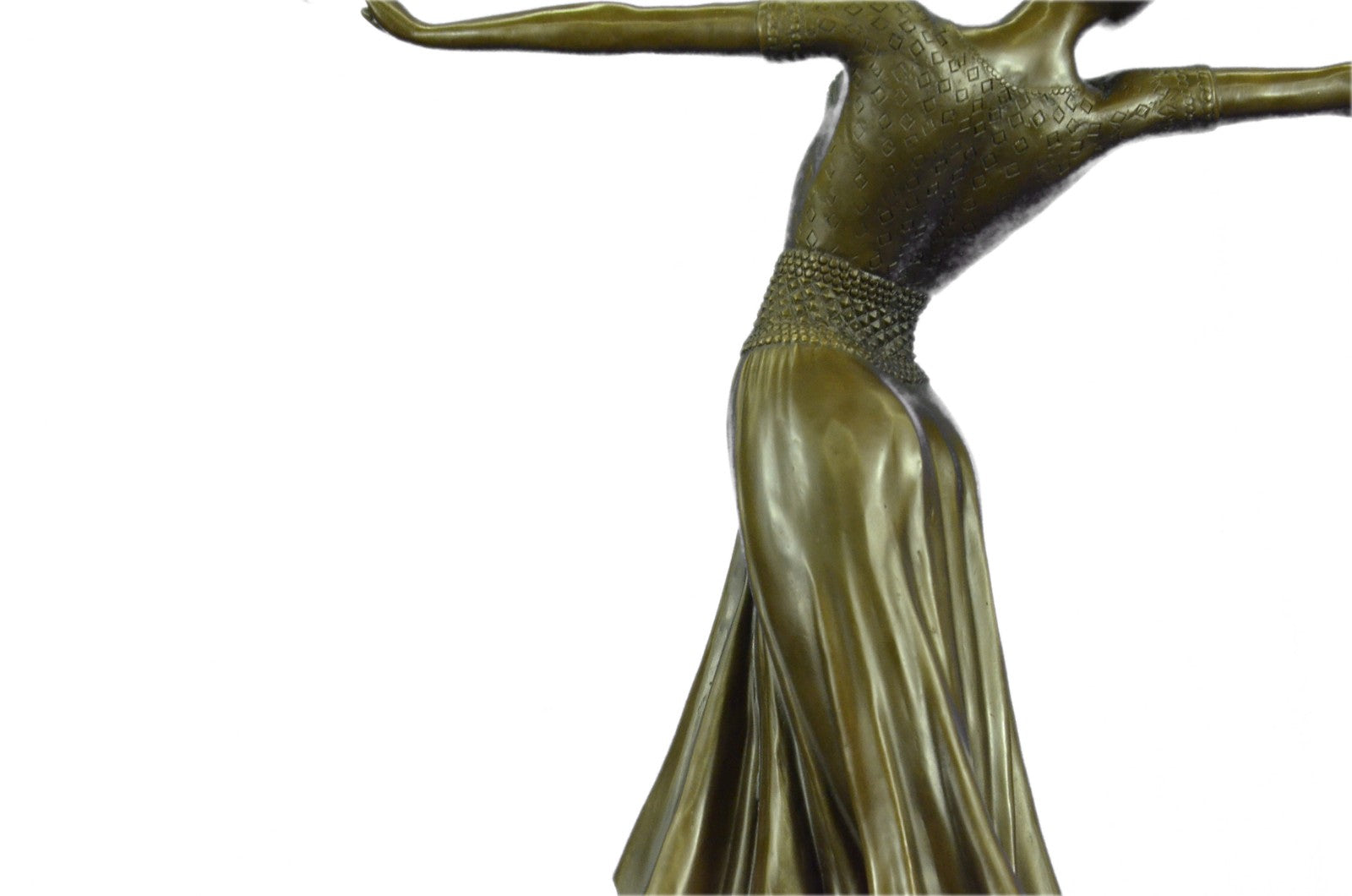 ART DECO BRONZE STATUE CHIPARUS ANTINEA SIGNED FIGURE HOT CAST LADY FIGURINE