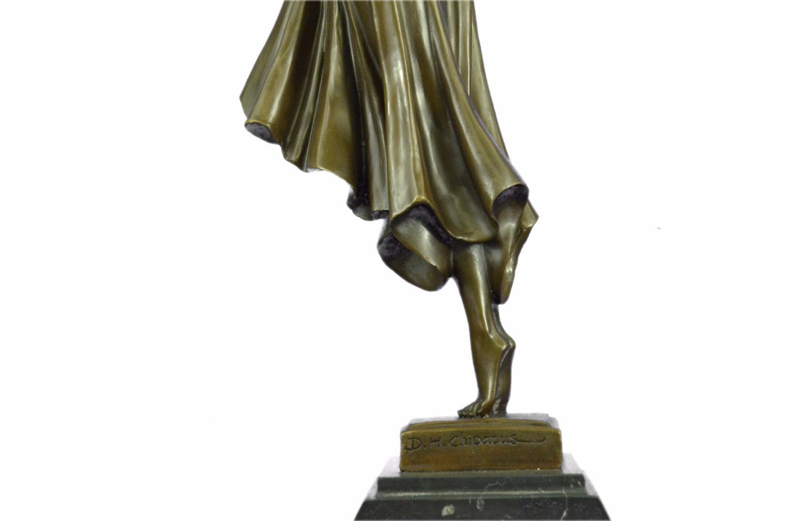 ART DECO BRONZE STATUE CHIPARUS ANTINEA SIGNED FIGURE HOT CAST LADY FIGURINE