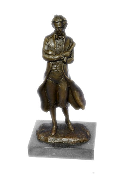 Famous Music Composer Franz Schubert Bronze Statue Home Office Decor Figurine