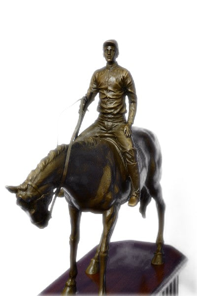 Bronze Sculpture "The Jockey Boy" Art Deco HotCast Home Decor Decoration by Mene