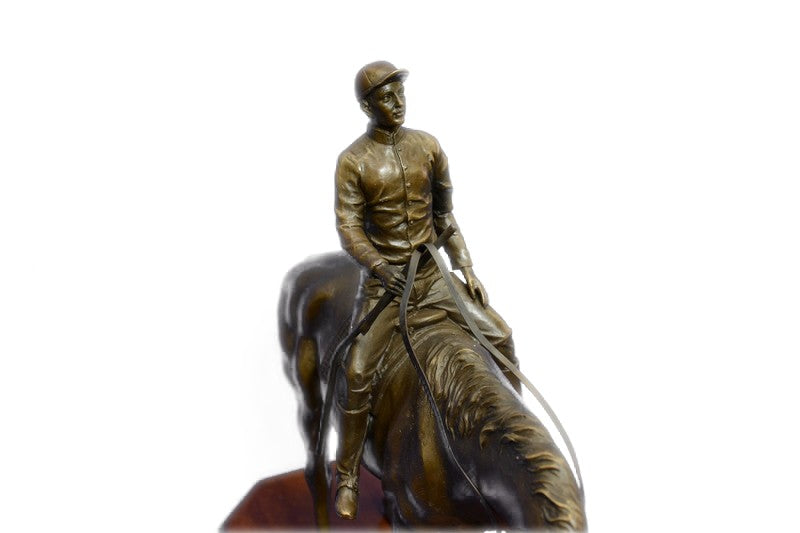 Bronze Sculpture "The Jockey Boy" Art Deco HotCast Home Decor Decoration by Mene