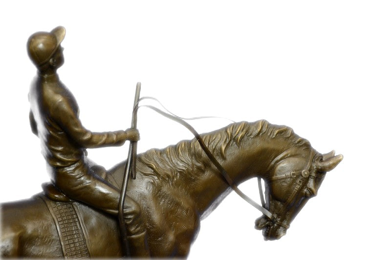 Bronze Sculpture "The Jockey Boy" Art Deco HotCast Home Decor Decoration by Mene