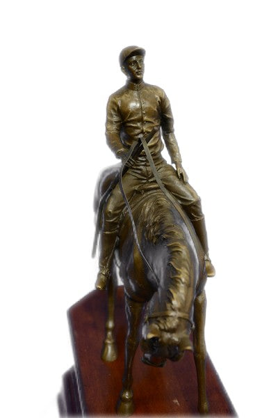Bronze Sculpture "The Jockey Boy" Art Deco HotCast Home Decor Decoration by Mene
