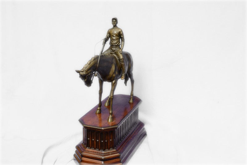 Bronze Sculpture "The Jockey Boy" Art Deco HotCast Home Decor Decoration by Mene
