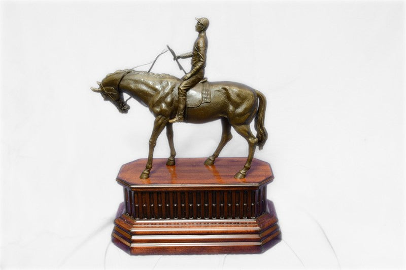 Bronze Sculpture "The Jockey Boy" Art Deco HotCast Home Decor Decoration by Mene