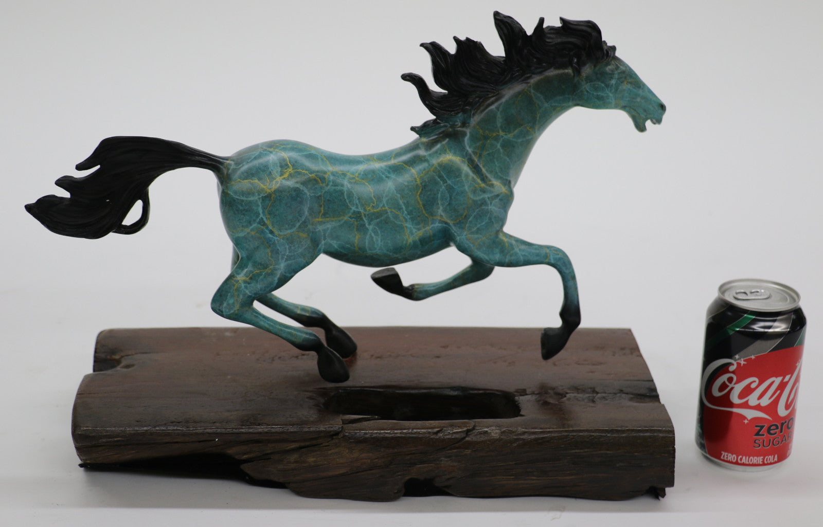Arabian Show Horse Equine Bronze Wood Base Statue Equestrian Sculpture Figure