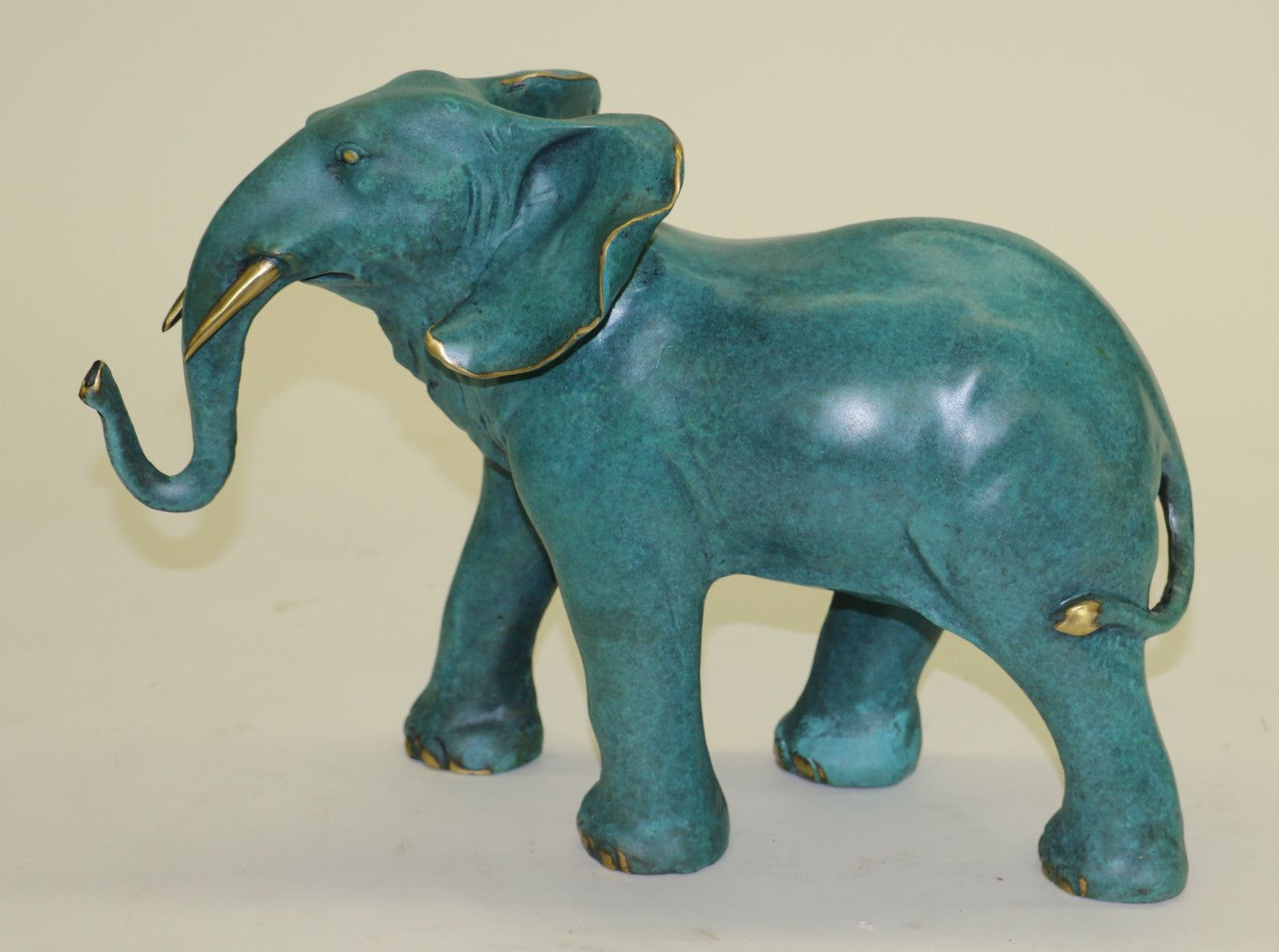 Large African Bull Elephant Bronze Marble Base Sculpture by Marius Figurine Sale