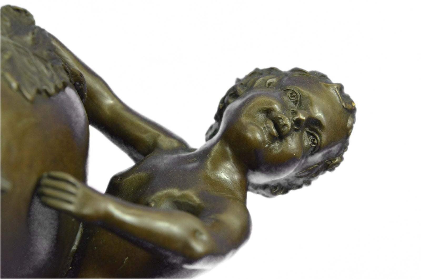 Bronze Sculpture Detailed Vase with Grape Vine Design Putti Home Decoration SALE
