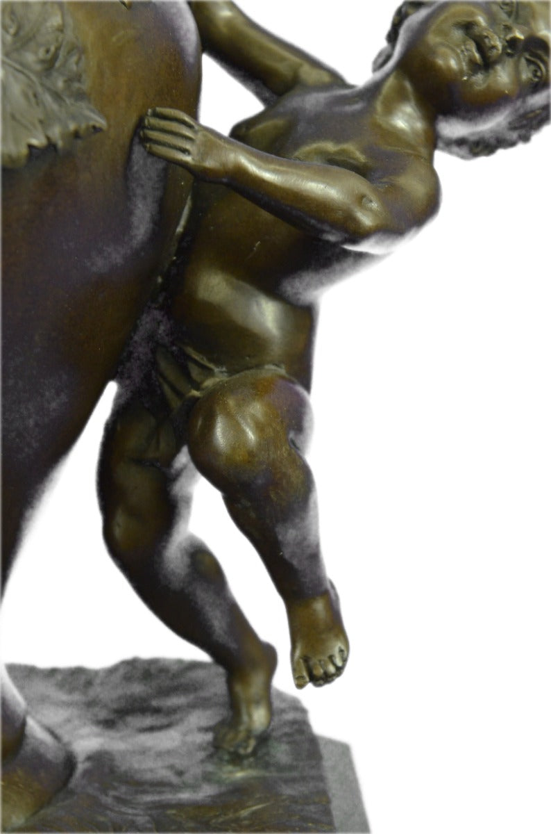 Bronze Sculpture Detailed Vase with Grape Vine Design Putti Home Decoration SALE